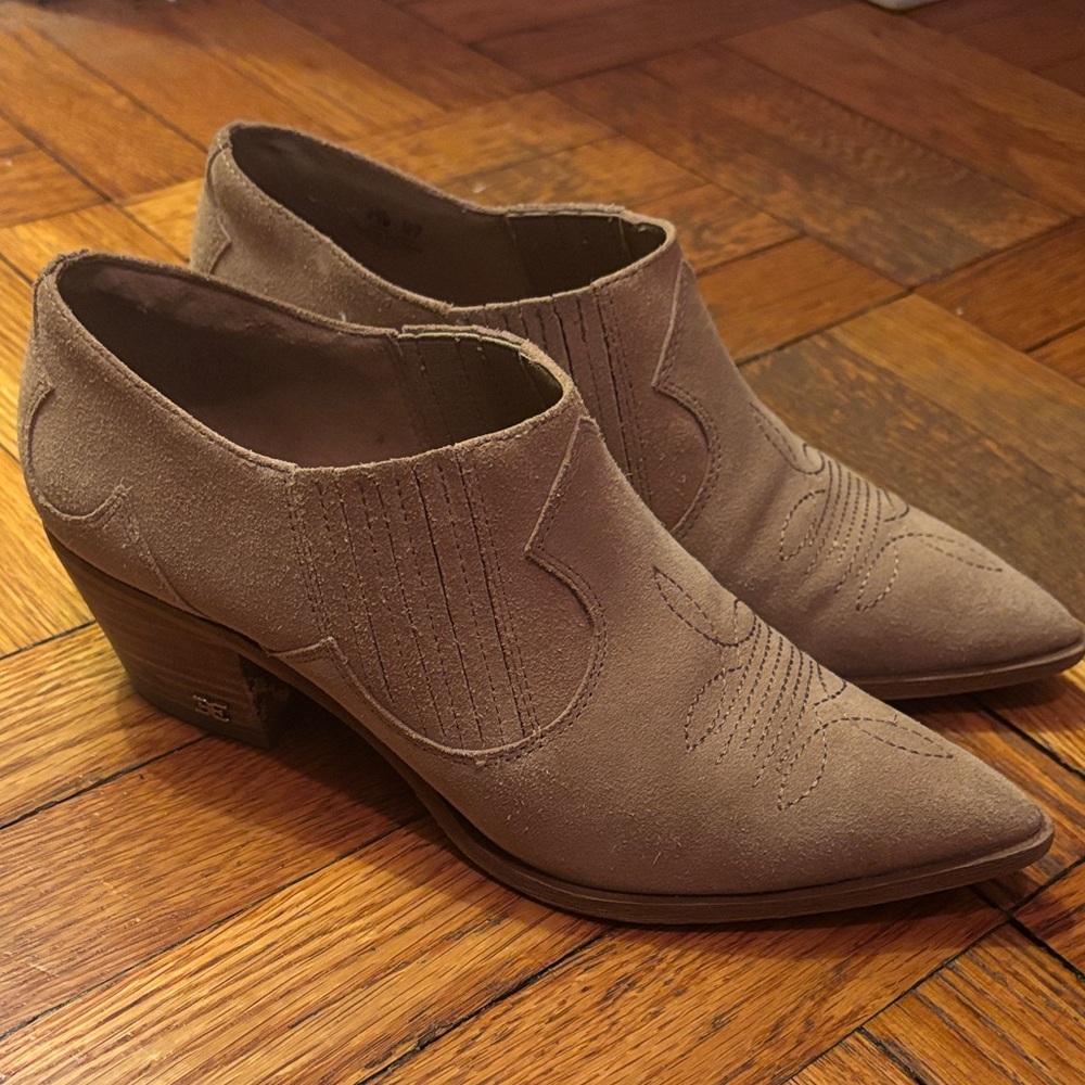 Sam Edelman Tan Suede Ankle Booties